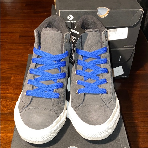 Converse US 4 or5 Big Kid Almost Black Suede HiTop - Picture 2 of 9